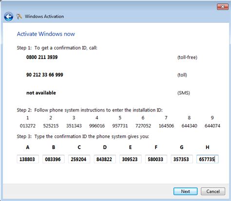 Windows 7 phone activation number uk